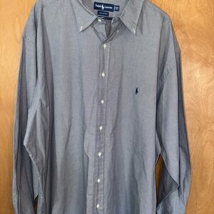 Polo Ralph Lauren Mens 3XLT Grey Glen Plaid Long Sleeve Button Down Shirt Tall